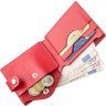 Красный женский кошелек из натуральной кожи с хлястиком на кнопке SHVIGEL (2416210) - 5