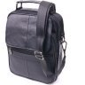 Чоловіча шкіряна сумка-барсетка в класичному чорному кольорі Vintage (2421396) - 1