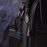 Мужская небольшая кожаная сумка-барсетка в классическом черном цвете Vintage (2421396) - 9