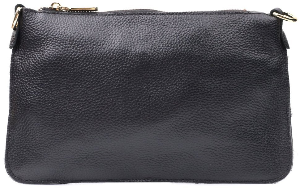 Женская сумка-клатч в универсальном черном цвете с двумя ремешками из натуральной кожи Vintage 22649 modnotak фото №7