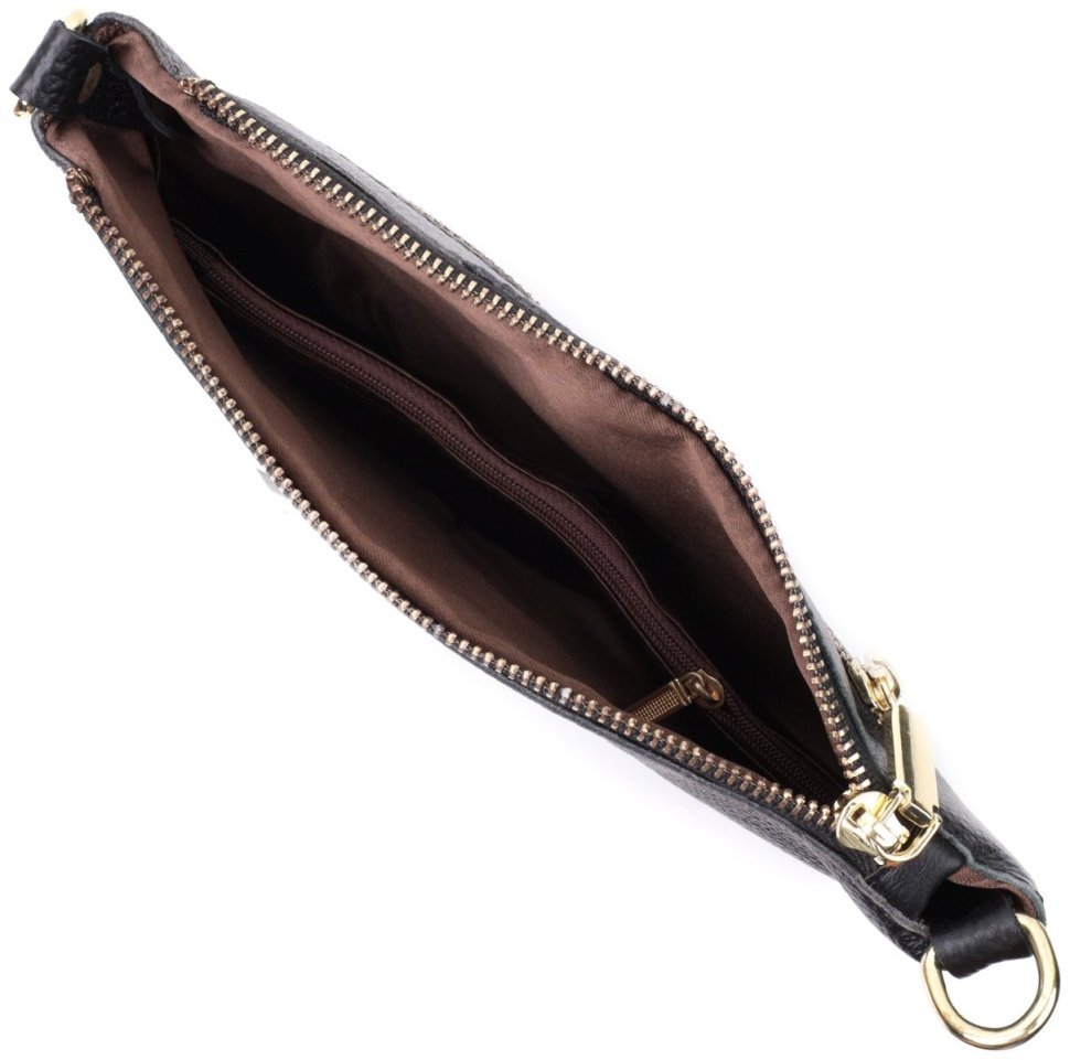 Женская сумка-клатч в универсальном черном цвете с двумя ремешками из натуральной кожи Vintage 22649 modnotak фото №9