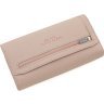 Довгий жіночий гаманець пудрового кольору з натуральної шкіри KARYA (21890) - 4