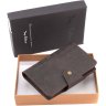 Темно-коричневое портмоне из натуральной кожи в стиле винтаж Tony Bellucci (10557) - 6