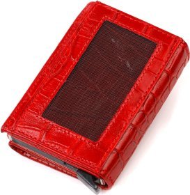 Жіночий шкіряний картхолдер у три складання з автоматичним механізмом CANPELLINI (2421929)