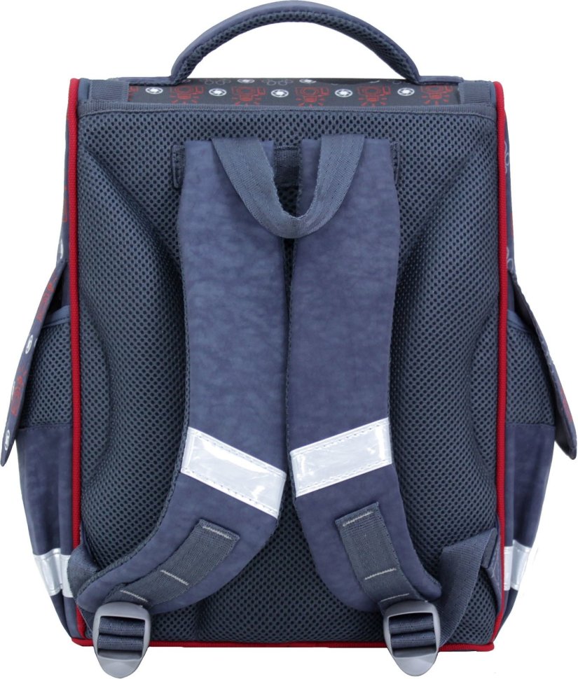 Сірий каркасний рюкзак для школи із міцного текстилю з тваринами Bagland 53393