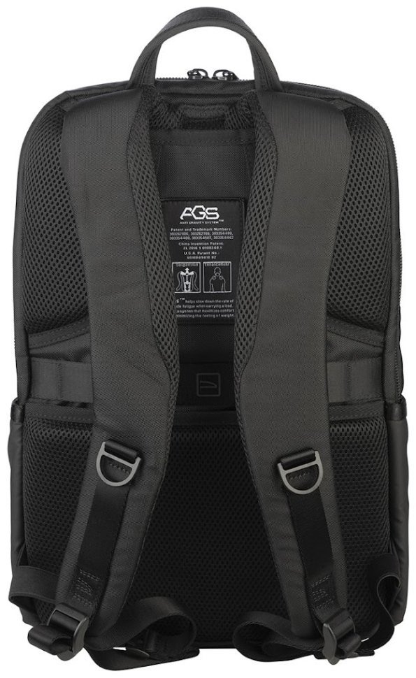Текстильный рюкзак с анатомической спинкой и отделением для ноутбука до 15" черного цвета Tucano Terra Gravity AGS 103493 фото №4 Текстильный рюкзак с анатомической спинкой и отделением для ноутбука до 15" черного цвета Tucano Terra Gravity AGS 103493 modnotak фото №4