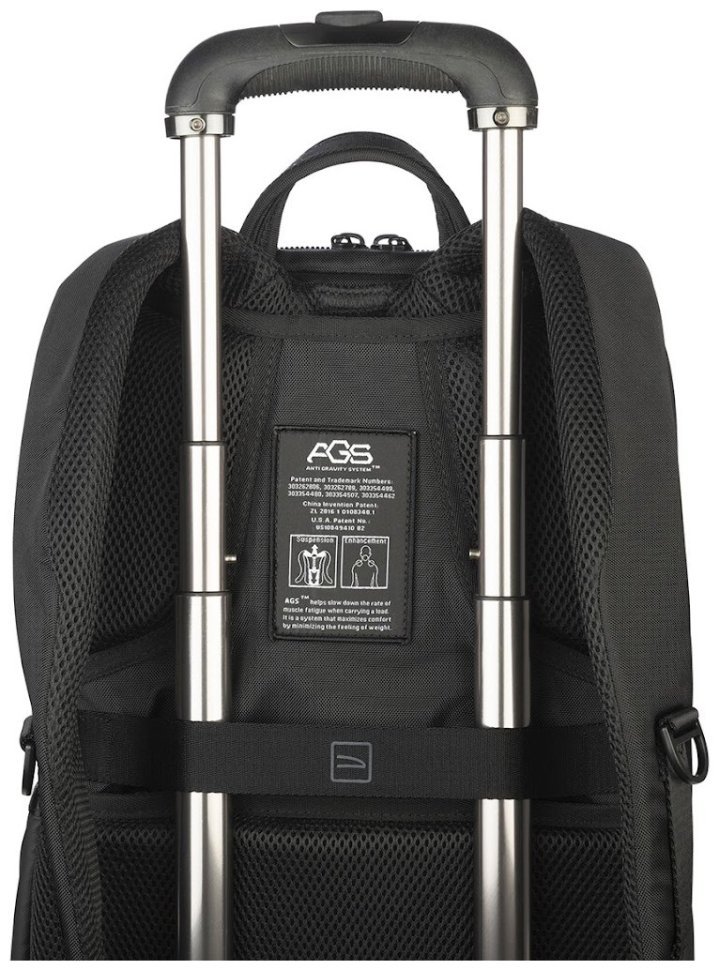 Текстильный рюкзак с анатомической спинкой и отделением для ноутбука до 15" черного цвета Tucano Terra Gravity AGS 103493 фото №9 Текстильный рюкзак с анатомической спинкой и отделением для ноутбука до 15" черного цвета Tucano Terra Gravity AGS 103493 modnotak фото №9