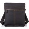 Мужская черная кожаная сумка-мессенджер с клапаном ручной работы Tiding Bag (15769) фото №3 Мужская черная кожаная сумка-мессенджер с клапаном ручной работы Tiding Bag (15769) modnotak фото - 3