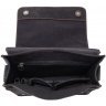 Мужская черная кожаная сумка-мессенджер с клапаном ручной работы Tiding Bag (15769) - 4