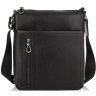Солидная мужская кожаная сумка-планшет черного цвета с ремешком через плечо Tiding Bag (15835) - 2