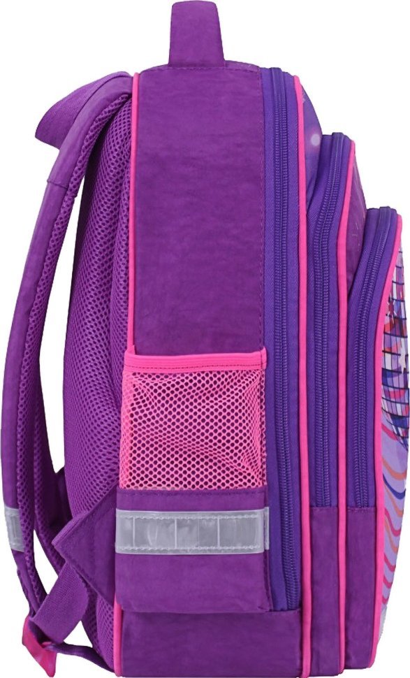 Яскравий шкільний рюкзак для дівчаток із текстилю з єдинорогом Bagland (53693)