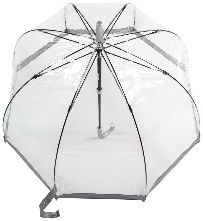 Зонт-трость женский Fulton Birdcage-1 L041 Silver (Механика, прозрачный с серыми вставками) 93793 modnotak фото №4