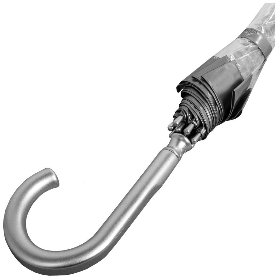 Зонт-трость женский Fulton Birdcage-1 L041 Silver (Механика, прозрачный с серыми вставками) 93793 modnotak фото №6