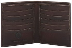 Вертикальне чоловіче портмоне без монетниці та застібки Smith & Canova Romano 93893 коричневого кольору