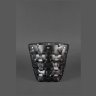 Угольно-черная плетеная сумка из натуральной кожи с плечевым ремешком BlankNote Пазл M (12767) - 4