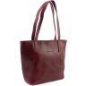 Жіноча сумка-шоппер із італійської шкіри середнього розміру у кольорі марсала Grande Pelle (19070) - 7
