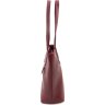 Жіноча сумка-шоппер із італійської шкіри середнього розміру у кольорі марсала Grande Pelle (19070) - 8