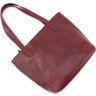 Жіноча сумка-шоппер із італійської шкіри середнього розміру у кольорі марсала Grande Pelle (19070) - 6