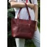 Жіноча сумка-шоппер із італійської шкіри середнього розміру у кольорі марсала Grande Pelle (19070) - 4