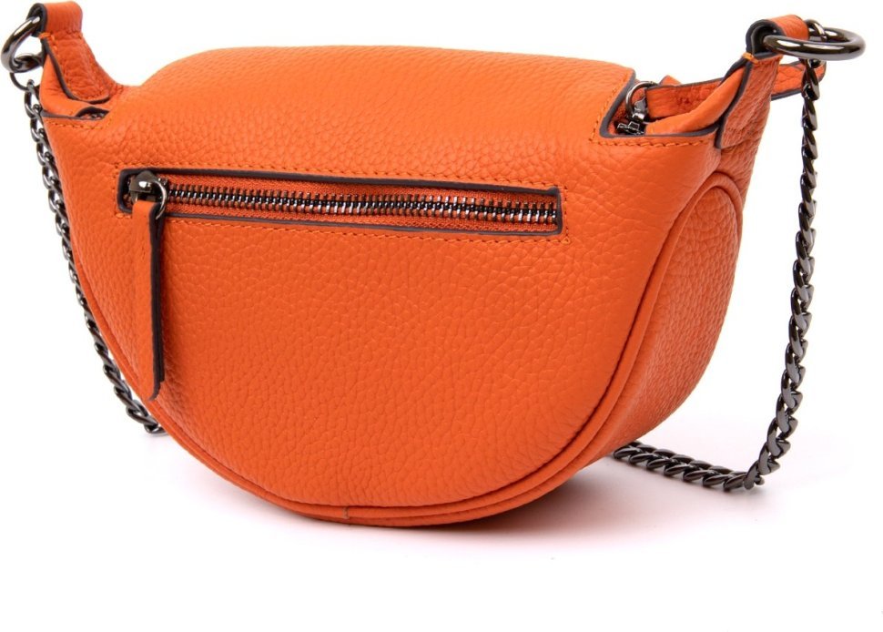 Оранжевая женская сумка из натуральной кожи с цепочкой Vintage (20408)