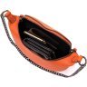 Оранжевая женская сумка из натуральной кожи с цепочкой Vintage (20408) - 4