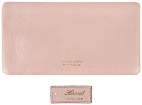 Кожаный женский кошелек на два сложения с кнопкой Ashwood J56 94193 (розового цвета)