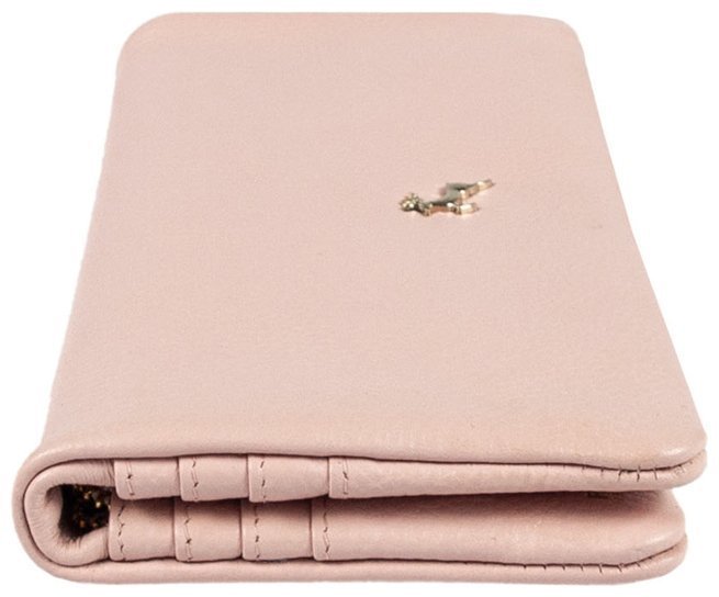 Шкіряний жіночий гаманець на два складення з кнопкою Ashwood J56 94193 (рожевого кольору) modnotak фото №9