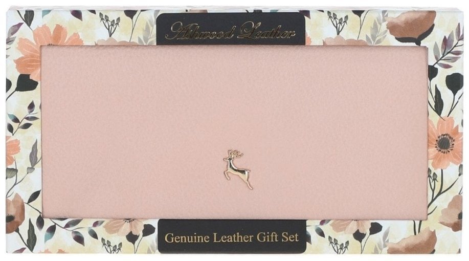 Шкіряний жіночий гаманець на два складення з кнопкою Ashwood J56 94193 (рожевого кольору) modnotak фото №10