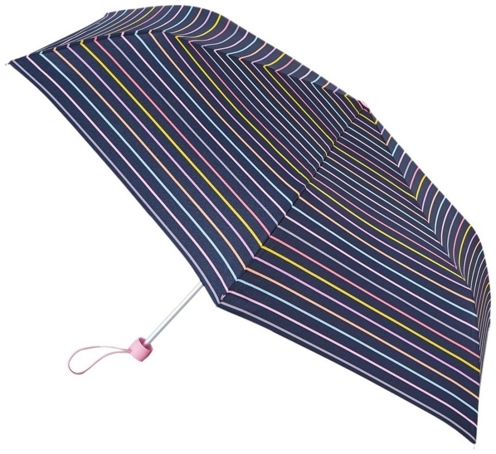 Женский зонт Fulton L553-041253 Superslim-2 Rainbow Pinstripes (Синий с разноцветными полосами, механика) 94293 modnotak фото №1