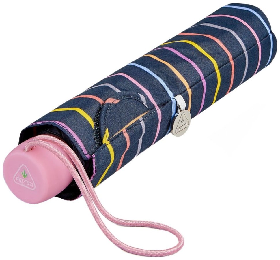 Женский зонт Fulton L553-041253 Superslim-2 Rainbow Pinstripes (Синий с разноцветными полосами, механика) 94293 modnotak фото №6