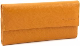 Яскравий гаманець оранжевого кольору з натуральної шкіри з двома відділами Tony Bellucci (10826)
