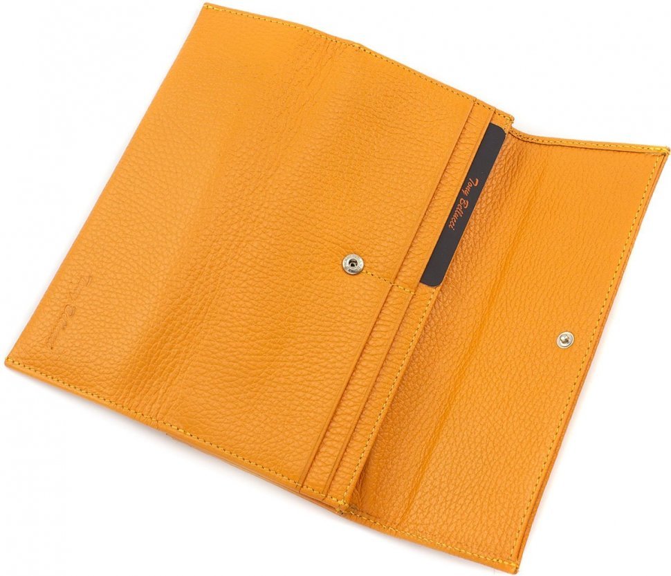 Яркий кошелек оранжевого цвета из натуральной кожи с двумя отделами Tony Bellucci (10826)