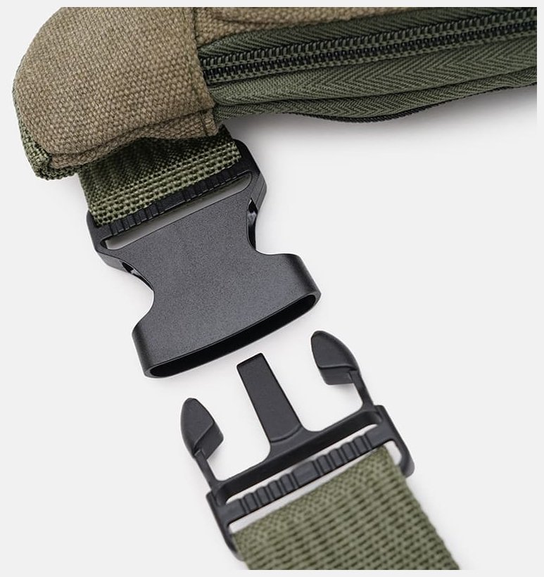 Сумка бананка для мужчин на каждый день из прочного текстиля Monsen 104493 зеленого цвета modnotak фото №4