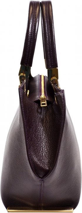 Просторная женская сумка бордового цвета из кожи флотар с ручками Desisan (19143) - 2