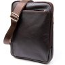 Мужская темно-коричневая сумка-планшет из гладкой кожи на два автономных отдела SHVIGEL (11282) - 1