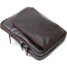 Мужская темно-коричневая сумка-планшет из гладкой кожи на два автономных отдела SHVIGEL (11282) - 3