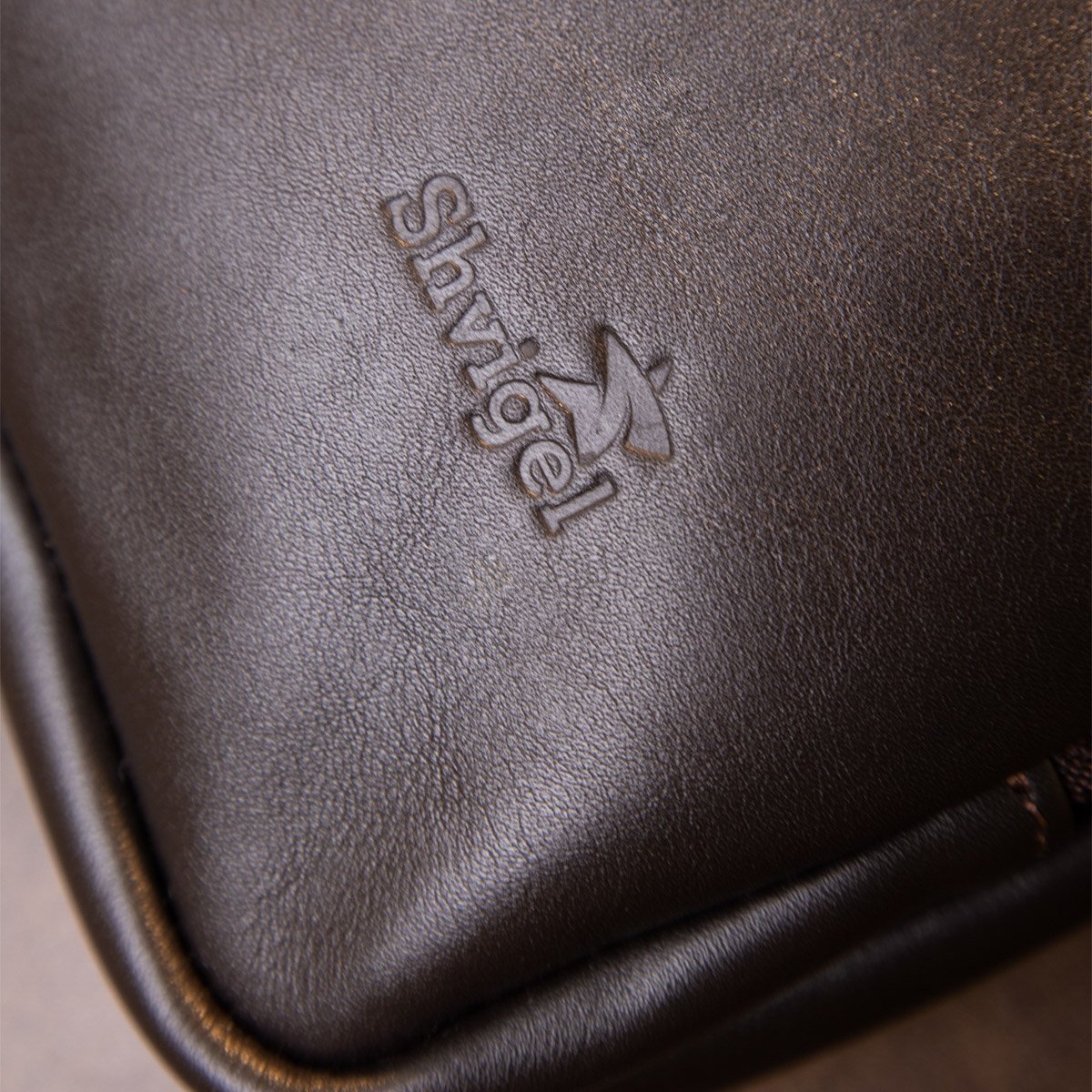 Мужская темно-коричневая сумка-планшет из гладкой кожи на два автономных отдела SHVIGEL (11282)