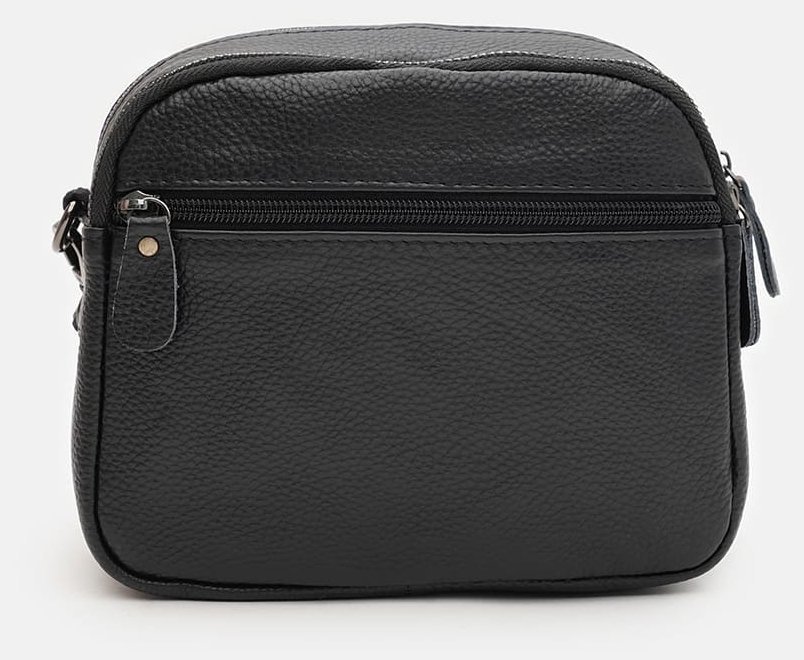 Женская сумка кросс-боди из натуральной кожи флотар Borsa Leather 94693 черного цвета modnotak фото №3