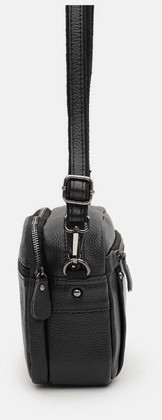 Женская сумка кросс-боди из натуральной кожи флотар Borsa Leather 94693 черного цвета modnotak фото №4