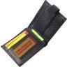 Класичний чоловічий гаманець із натуральної шкіри в чорному кольорі KARYA (2421079) - 4