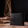 Класичний чоловічий гаманець із натуральної шкіри в чорному кольорі KARYA (2421079) - 8