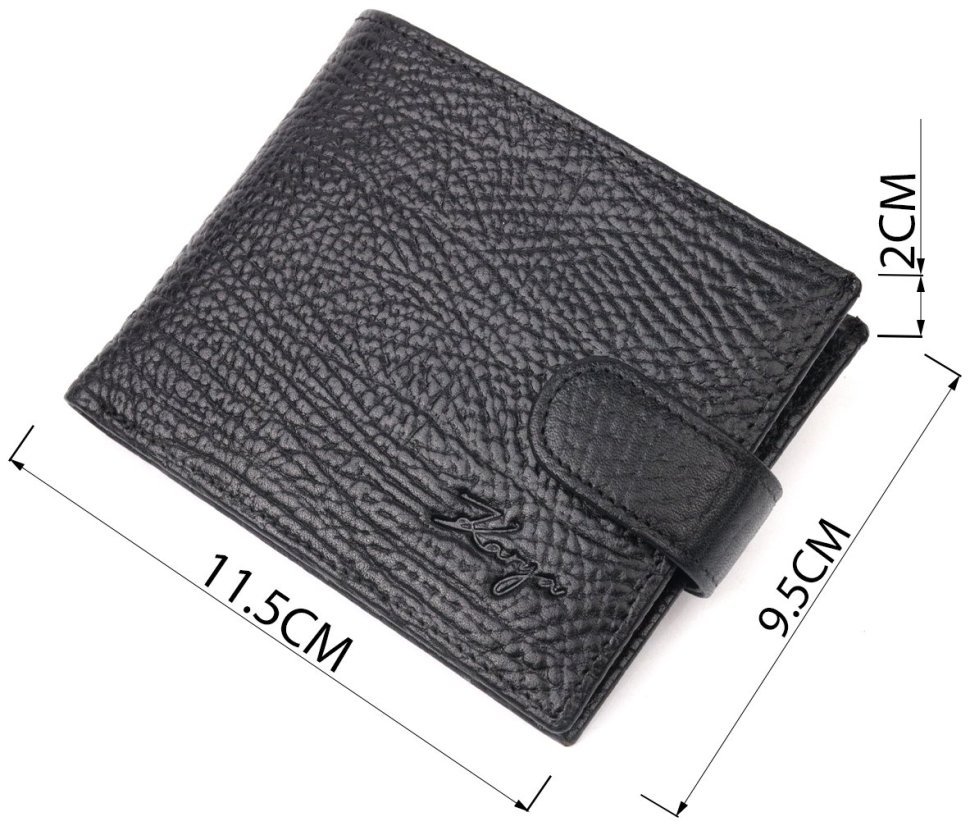 Классический мужской кошелек из натуральной кожи в черном цвете KARYA (2421079) modnotak фото №10