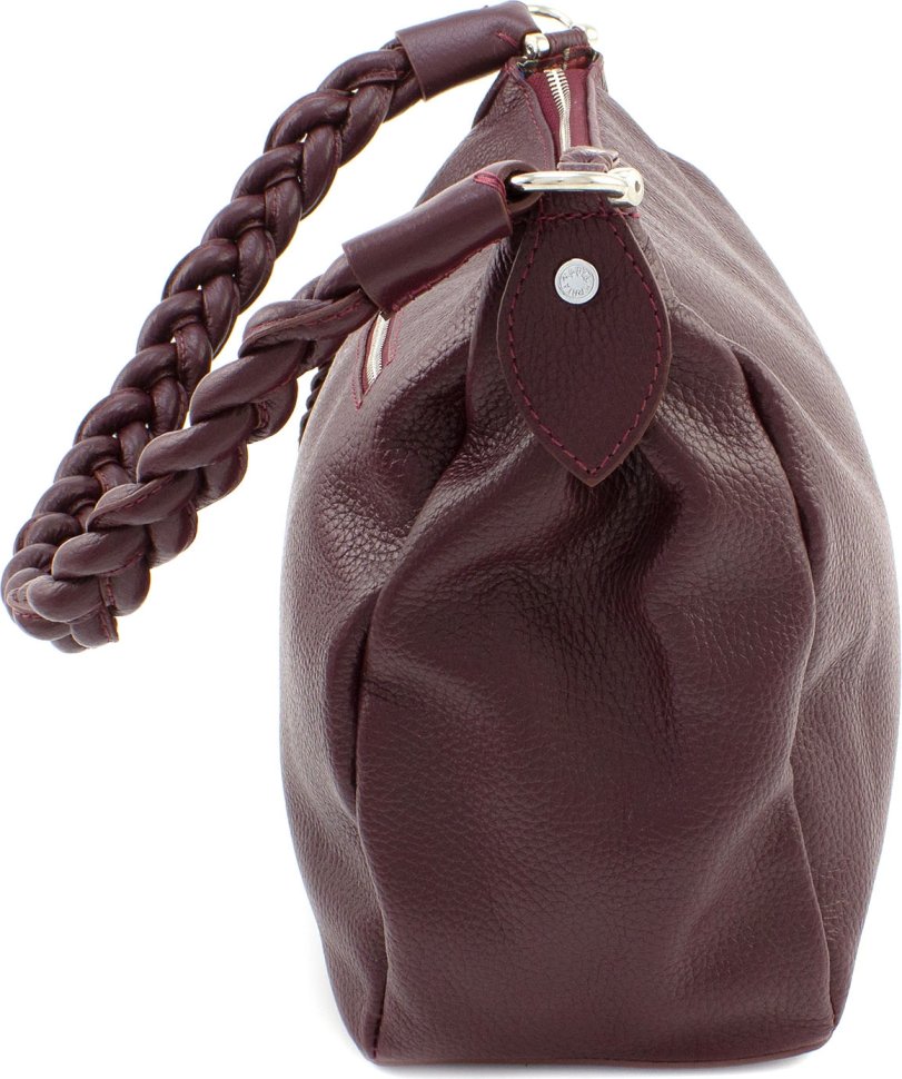 Женская сумка среднего размера из марсаловой кожи с одной лямкой KARYA (21025)