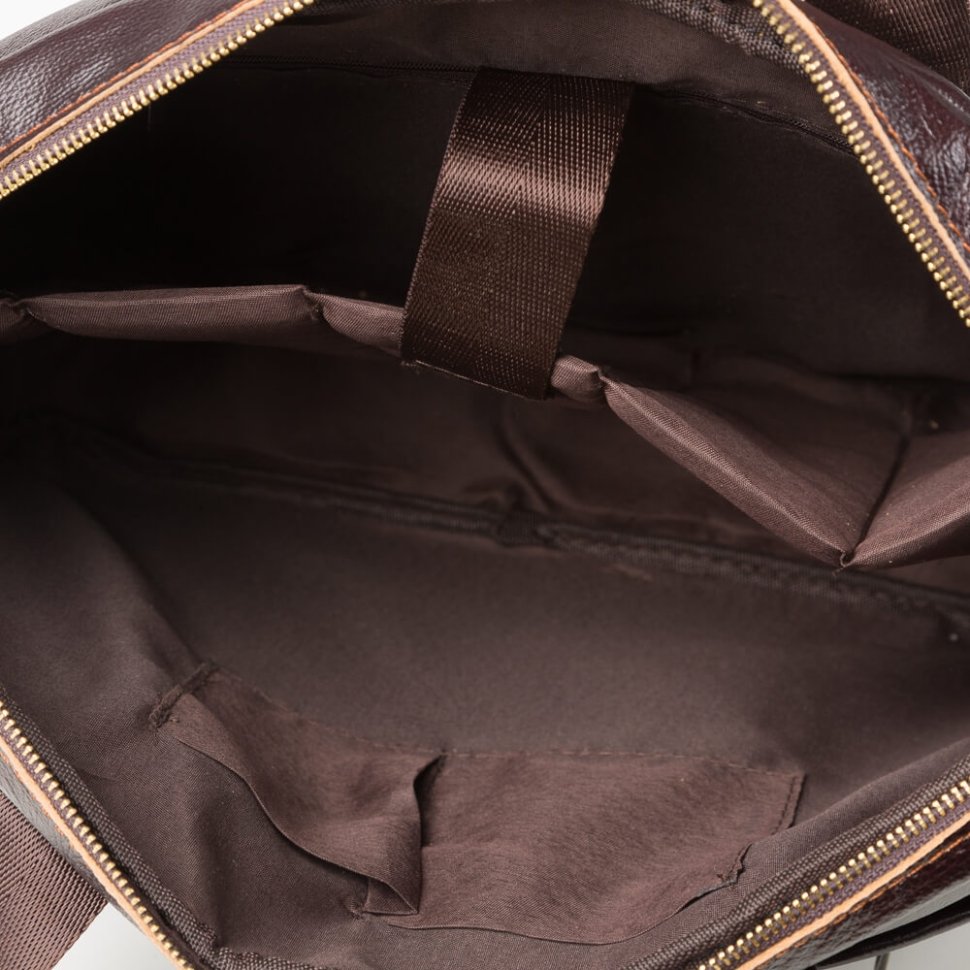 Мужская деловая сумка под ноутбук и документы из натуральной кожи в коричневом цвете Tiding Bag (21252)