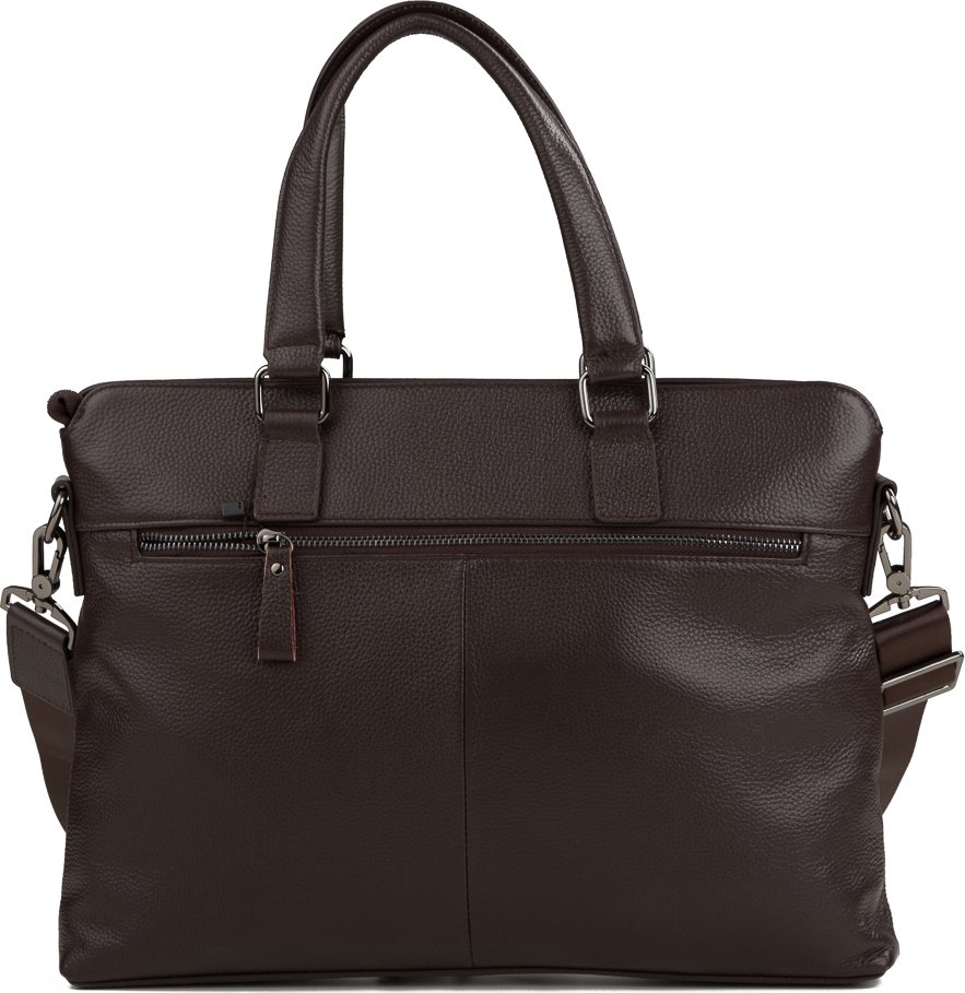 Мужская деловая сумка под ноутбук и документы из натуральной кожи в коричневом цвете Tiding Bag (21252)