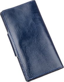 Купюрник зі шкіри алькор у синьому кольорі на кнопках SHVIGEL (2416170)