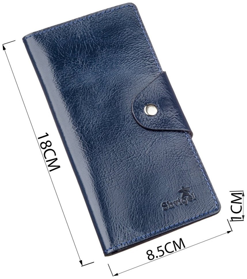 Купюрник из кожи алькор в синем цвете на кнопках SHVIGEL (2416170) modnotak фото №10