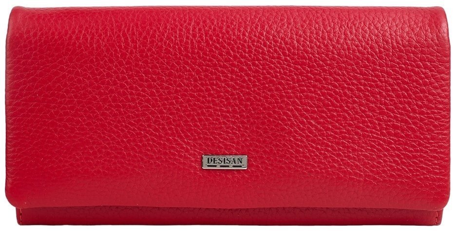 Женский кошелек из кожи флотар красного цвета Desisan 107193 на магните фото №1 Женский кошелек из кожи флотар красного цвета Desisan 107193 на магните modnotak фото №1