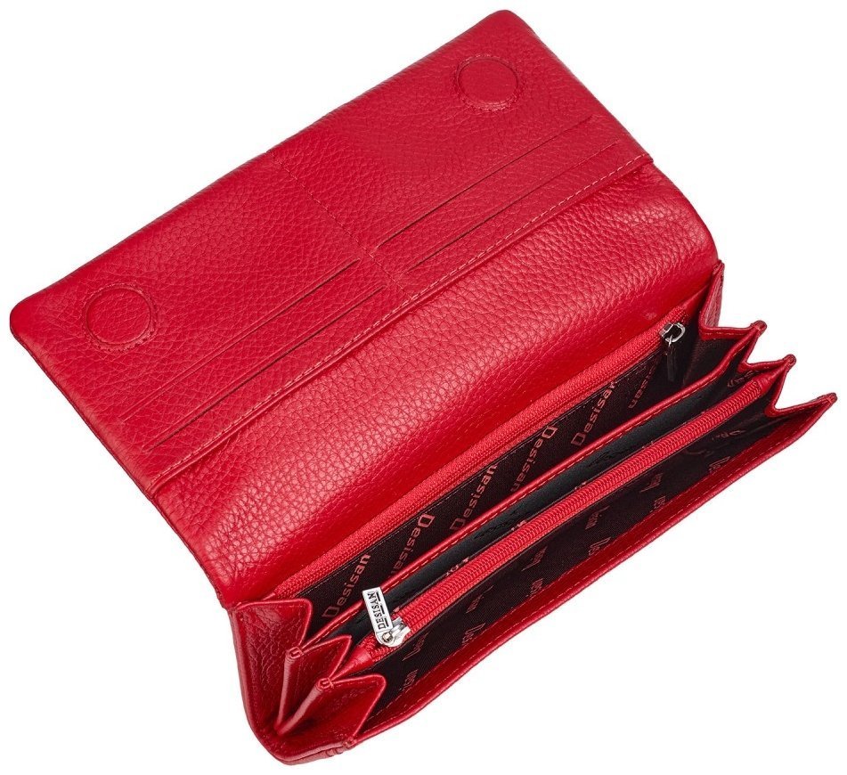 Женский кошелек из кожи флотар красного цвета Desisan 107193 на магните фото №4 Женский кошелек из кожи флотар красного цвета Desisan 107193 на магните modnotak фото №4