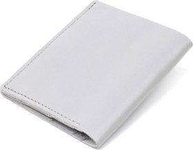 Сірий практичний портмоне з гладкої шкіри з фіксацією на кнопку Shvigel (2416514)